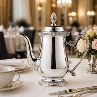 Luxe verzilverde koffiepot, vintage Europese stijl theepot voor hotel, restaurant, afternoon tea, tafelservice
