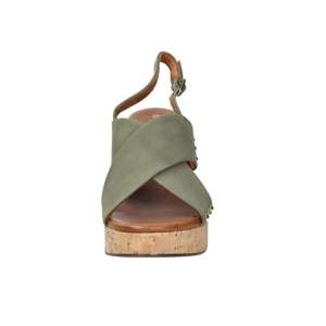 Sandalias de tacón para mujer Marco Tozzi, color verde militar, tacón de 9 cm, talla 36, plataforma, slingback - Product Image 3