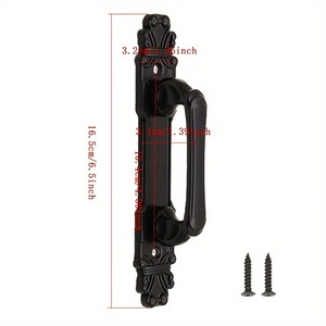 Poignée de porte coulissante noire mate de 6,5 pouces <span class=keywords><strong>en</strong></span> alliage de zinc robuste <span class=keywords><strong>pour</strong></span> <span class=keywords><strong>portail</strong></span> <span class=keywords><strong>coulissant</strong></span>, abri, garage, clôture, placard, salle de pause, quincaillerie - Product Image 5