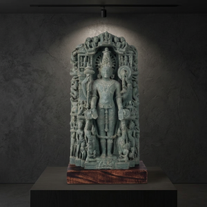 Relique divine historique du XIIe siècle Chaturbhuj – Artefact architectural d'autel de temple ancien - Product Image 1