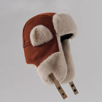 FF3258 Nuevo diseño Earflap Hunting Trooper Sombrero de invierno Fuzzy Fluffy Warm Ski Ciclismo Cap Felpa forrada Russian Ushanka Trapper Hat