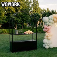 WOWORK 2026 Vente en gros : Chariot à bonbons en métal et fer avec motif floral pour décorations de mariage, d'anniversaire et d'événements en extérieur