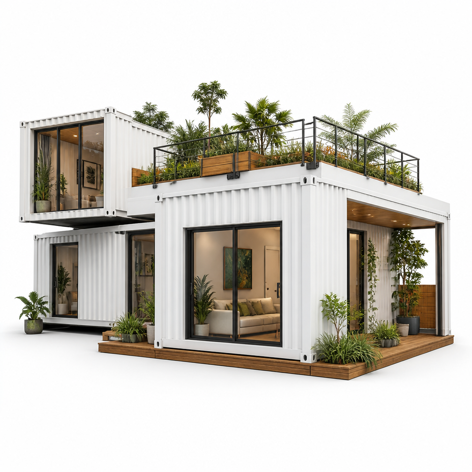 Luxury Prefabricated Container Mansion Multi-Container Combination 4 ...