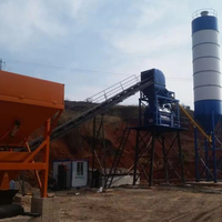 60m3/saat Elektrikli HZS60 Beton Santrali, Şanzımanlı Bantlı Konveyör Yükleme Seçeneği ile 3 Bölmeli 4 Bölmeli Agrega Dozajlama Ünitesi