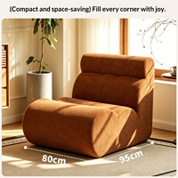 Petit canapé inclinable individuel en forme de chenille – Style luxe léger, rembourré en éponge pour chambre, salon et balcon