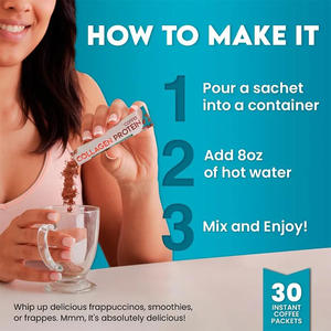 פרטי תווית oem מותאם אישית קפה חלבון אורגני לגברים ולנשים מקדם זוהר עור צמח בסיס חלבון אבקת קולגן - Product Image 4