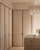 Vermont Armoire cadre en bois massif avec porte en rotin taille personnalisée dressing de luxe
