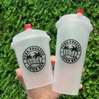 Gobelets en plastique rigide PP réutilisables AT PACK – Gobelets jetables à paroi simple pour boissons froides et bubble tea – Incassables