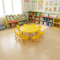 Ensemble table et chaises rondes pour enfants, pour garderie et école maternelle, avec bords lisses, structure stable et couleurs personnalisées
