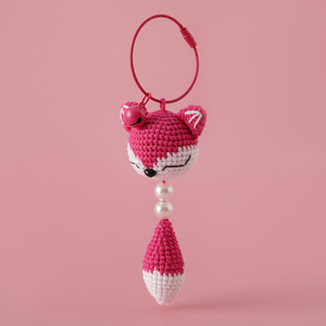 Moda hecha a mano estilo bosque bolso de ganchillo colgantes Animal creativo llavero accesorio pequeño zorro objetos decorativos saludable - Product Image 6