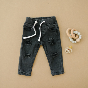 Nuevo estilo, ropa para niños, pantalones de mezclilla ajustados desgastados, pantalones de mezclilla elásticos suaves, pantalones vaqueros para niños - Product Image 3
