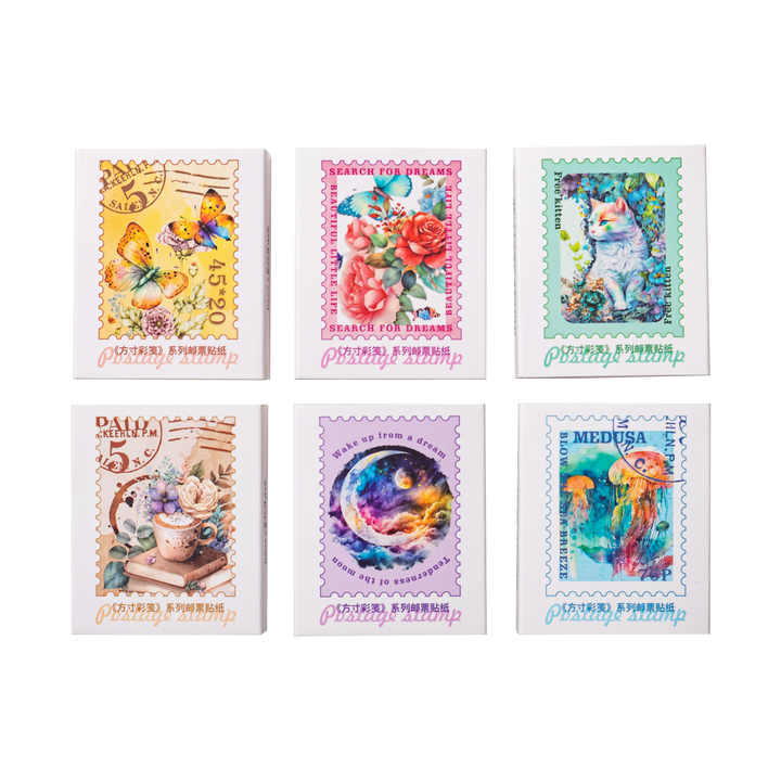 30pieces/pack PET Sticker Square Inch Color Paper Series Shell Light