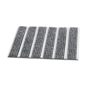 Antideslizante estera de armazón de sistema de entrada de metal de puerta de aluminio con mat alfombra insertar