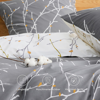 Set Sprei Katun 4 Potong Motif Cetak Gaya Eropa Langsung dari Pabrik dengan Sarung Selimut untuk Penggunaan Rumah & Hotel