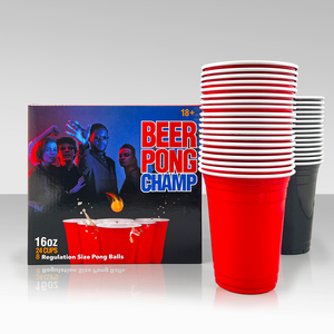 Gobelets en plastique personnalisés 16 oz PP jetables pour jeux <span class=keywords><strong>de</strong></span> fête Beer <span class=keywords><strong>Pong</strong></span> avec balles <span class=keywords><strong>de</strong></span> <span class=keywords><strong>ping</strong></span>-<span class=keywords><strong>pong</strong></span> - Product Image 1