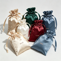 Sac en satin à cordon personnalisé réutilisable avec logo, anti-poussière, multi-tailles, pour le voyage, rangement d'objets de petite taille, organisateur