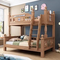 Cama litera de madera maciza para niños y adolescentes, multifuncional, desmontable, de dos niveles, con almacenamiento