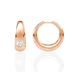 พลอย925แฟชั่นเงินสเตอร์ลิง18K ต่างหูห่วงโดมจิ๋วชุบทอง - Product Image 5