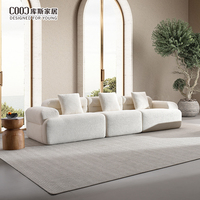 Canapé modulaire en L moderne sans structure, 3 places, avec ottoman, pour salon, fabriqué à Foshan