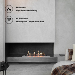 <span class=keywords><strong>Cheminée</strong></span> à <span class=keywords><strong>bioéthanol</strong></span> double face MEISU.CH Linear Cocon Fuel, économique et haut de gamme, en acier inoxydable - Product Image 2