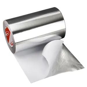 Cinta sin revestimiento Resistente a la temperatura Ignífugo Impermeable Plata Acrílico Cinta de papel de aluminio