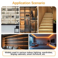 Bande LED intelligente SMD2835, lumière chaude 3000K, flexible et pliable, rouleau de 5 mètres, spécifications personnalisées pour l'éclairage intérieur des armoires