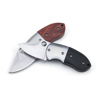 EDC — mini porte-clé de poche avec couteau pliant, lame 440, manche en acier et bois, Camping, chasse, plein air, outils