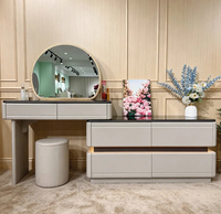 Table de Maquillage Amovible en MDF Écologique avec Miroir LED pour Hôtels, Écoles, Chambres et Salles de Bain – Style Moderne – Vente en Gros