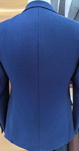 Traje de Lujo Azul Marino para Hombre Tallas Grandes, Conjunto de 3 Piezas: Blazer de Un Solo Botón, Pantalones y Chaleco, Ajuste Entallado para Novio de Boda y <span class=keywords><strong>Eventos</strong></span> Nocturnos - Product Image 3
