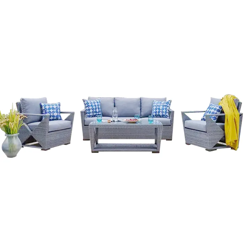 Good Selling Modern Design Furniture Garden Fabric Outdoor Aluminum Sofa Set