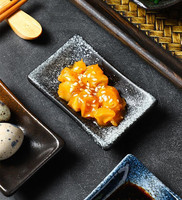 Harmony Originalité Vaisselle Japonaise Restaurant Vente en Gros Petit Plat Produit Rectangle Céramique Trempette Plat À Sauce