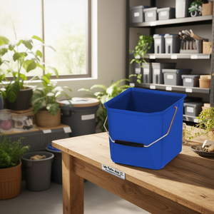 Cubo in Plastica Blu 12 L con Manico in Metallo per Stoccaggio e Trasporto - Product Image 3