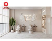 Meubles de décoration intérieure pour salon de beauté, design gratuit, présentoir de salon européen, comptoir de soins capillaires