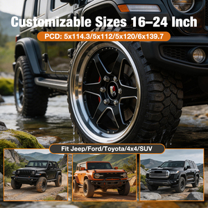 <span class=keywords><strong>ล้อ</strong></span>ฟอร์จ <span class=keywords><strong>KSR</strong></span> Off-Road สีทูโทน ขอบดำขัดเงา ขนาด 16 17 18 19 20 21 22 23 24 นิ้ว สำหรับ Toyota Tacoma 4Runner และอื่นๆ - Product Image 5