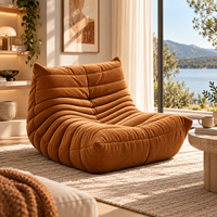 Kastanienbrauner Samtiger Premium-Stoffsessel Waschbarer Bezug Dicke Komfortable Füllung Ergonomisches Kontur-Raupensofa