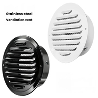 Grille de ventilation ronde en acier inoxydable 304, blanche, anti-parasites et antirouille, pour sortie murale, cuisine, salle de bain, sèche-linge, camping-car