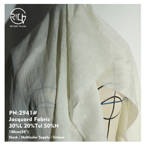 Bán Buôn Thân Thiện Với Môi 82gsm Linen Lyocell Cho Tencel Nylon Pha Trộn Dệt Jacquard Vải Cho Phụ Nữ Của Mùa Hè Dresses Áo Cánh Nhuộm - Product Image 4