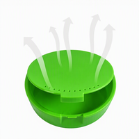Boîte de rangement orthodontique en plastique ronde avec miroir pour appareils dentaires et gouttières, personnalisable avec logo, pour usage quotidien en clinique – Vente en gros