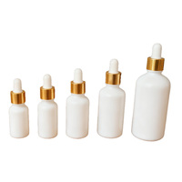 Bouteilles d'huile essentielle en céramique cosmétique en verre opale personnalisées de 30 ml, flacon compte-gouttes en porcelaine blanche de 30 ml