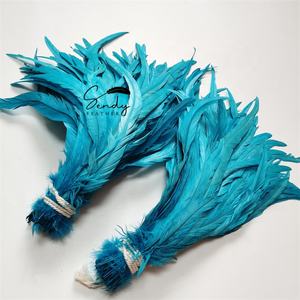 Vente en gros 144 couleurs 20-45cm plumes de queues de coq naturelles chinoises teintes pour coiffure de montage de mouches Costume de carnaval déco - Product Image 2