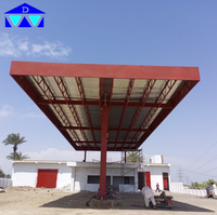 Structure de toit de station-service en acier sur mesure, résistante, pour abri de pré-terrain
