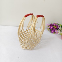 Panier-cadeau de mariage du fabricant, panier en bambou de petite taille à double poignée, style chinois, pour usage domestique, emballage souvenir