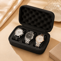Boîte à montres EVA à trois emplacements, étui de rangement pour montres de voyage avec logo personnalisé, protection légère en coque rigide