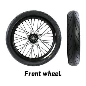 Ensemble de roues <span class=keywords><strong>avant</strong></span> et arrière pour Surron Light Bee X Ultra Bee Talaria, combinaison de pneus tout-terrain et sur route de <span class=keywords><strong>17</strong></span> <span class=keywords><strong>pouces</strong></span>, roues Supermoto - Product Image 3