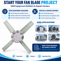 Pale de ventilateur en polyamide à 4 lames, renforcée de fibre de verre, à angle réglable, faible bruit, pour bulldozer, excavatrice, véhicule d'ingénierie