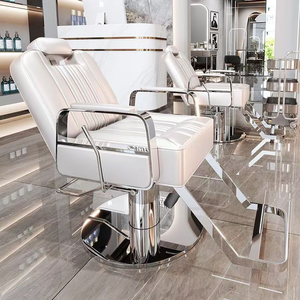 Silla de Peluquería de Metal con Asiento Ajustable en Altura y Reclinable, Silla Especial para Corte de Cabello en Salón de Belleza - Product Image 6