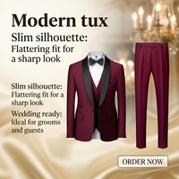 Ensemble de costume 3 pièces pour homme, style décontracté chic, avec veste à revers châle, pantalon et gilet, idéal pour mariages et événements formels