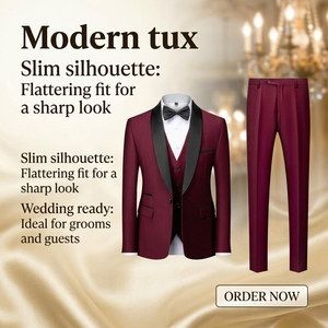 Completo da <span class=keywords><strong>Uomo</strong></span> Formale a 3 Pezzi con Risvolto a Scialle, <span class=keywords><strong>Blazer</strong></span>, Pantaloni e <span class=keywords><strong>Giacca</strong></span> per Cerimonia, Matrimonio o Business Casual - Product Image 4