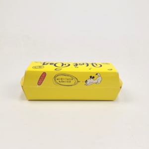 Hot sale food grade white paper box for hot dog packaging