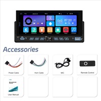 Pemutar MP5 Mobil Universal 6.86 "1 Din, Layar Sentuh Carplay Nirkabel, Bluetooth, Stereo Mobil, Head Unit Multimedia, Pemutar All in One